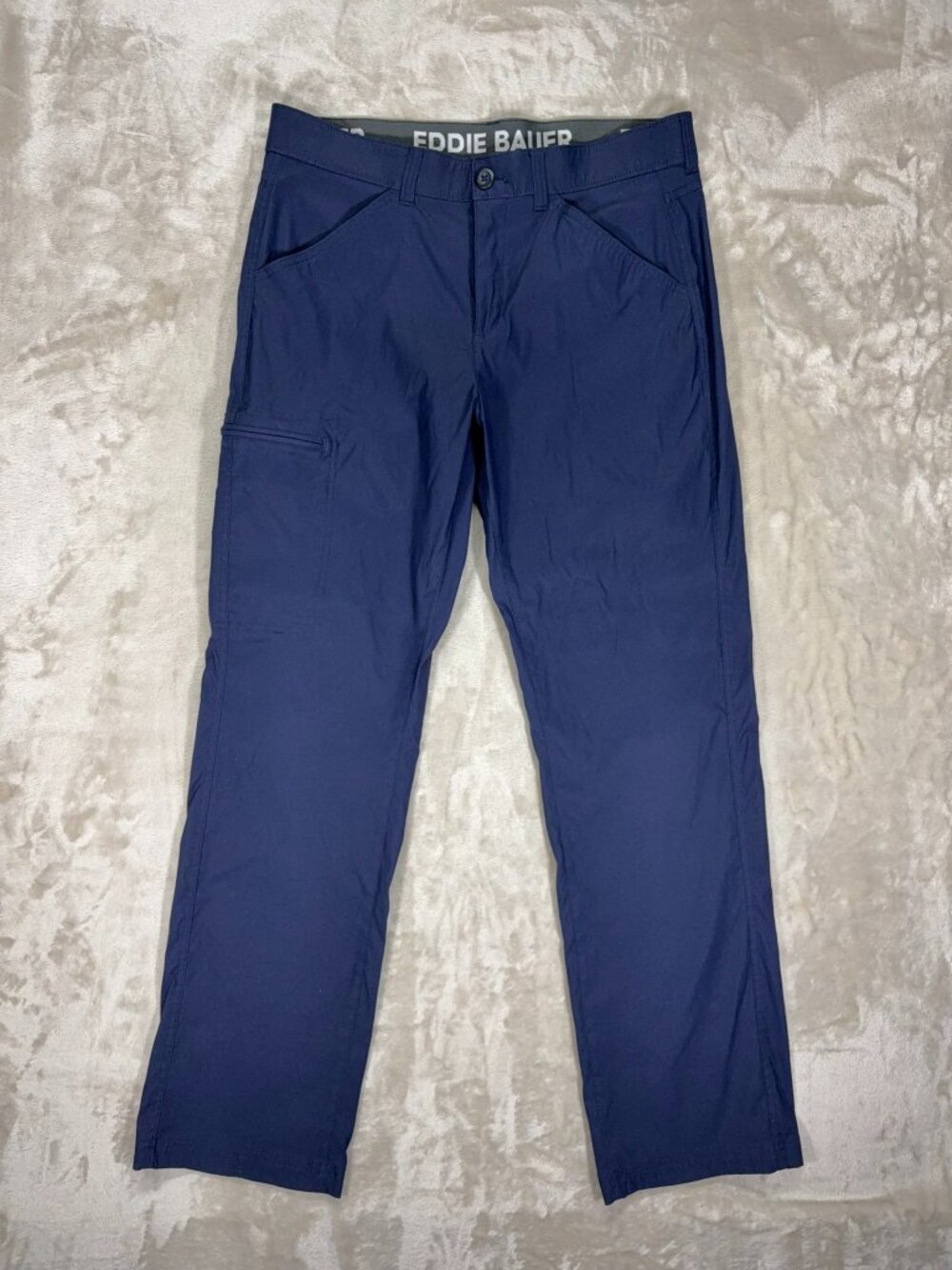Eddie Bauer Men's Cargo Pants Zippered Side Pockets Outdoor Tech Navy - 34x32